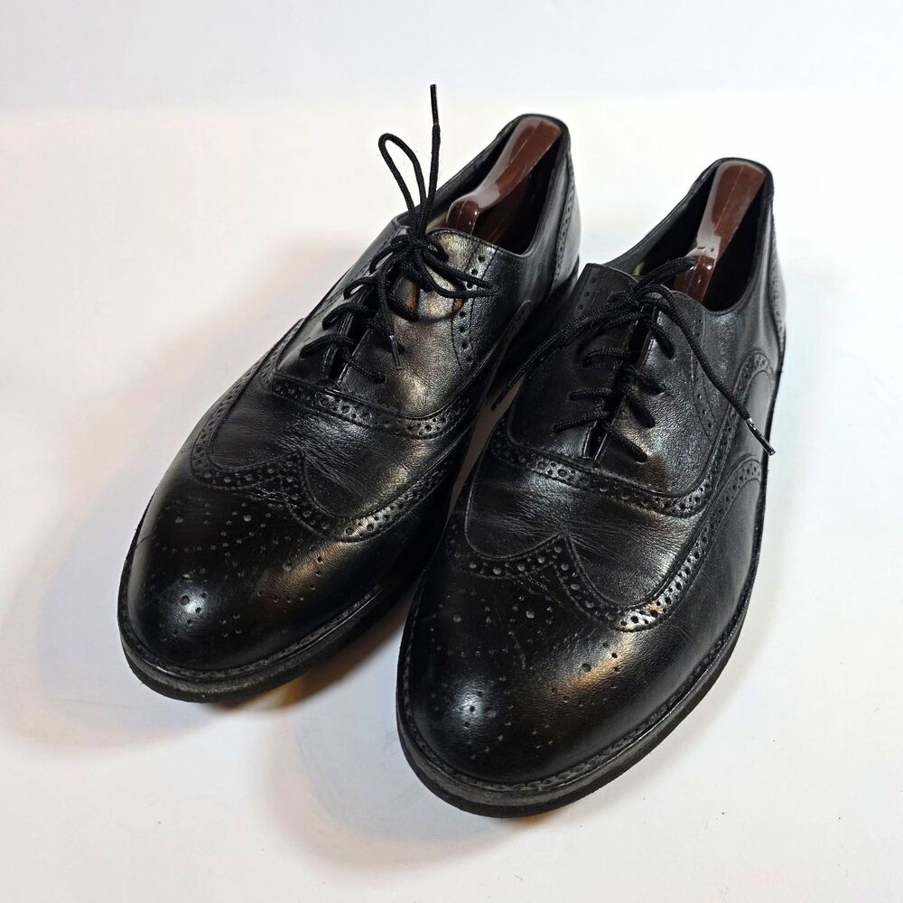 Rockport Men's Black Leather Wingtip Brogue Lace-Up Dress Shoes 9.5M 4478